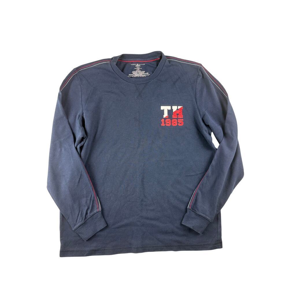 Tommy Hilfiger Men's Blue Long Sleeve Graphic Sleepwear Tee